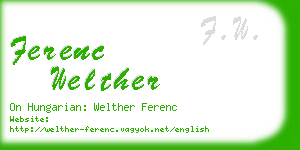 ferenc welther business card